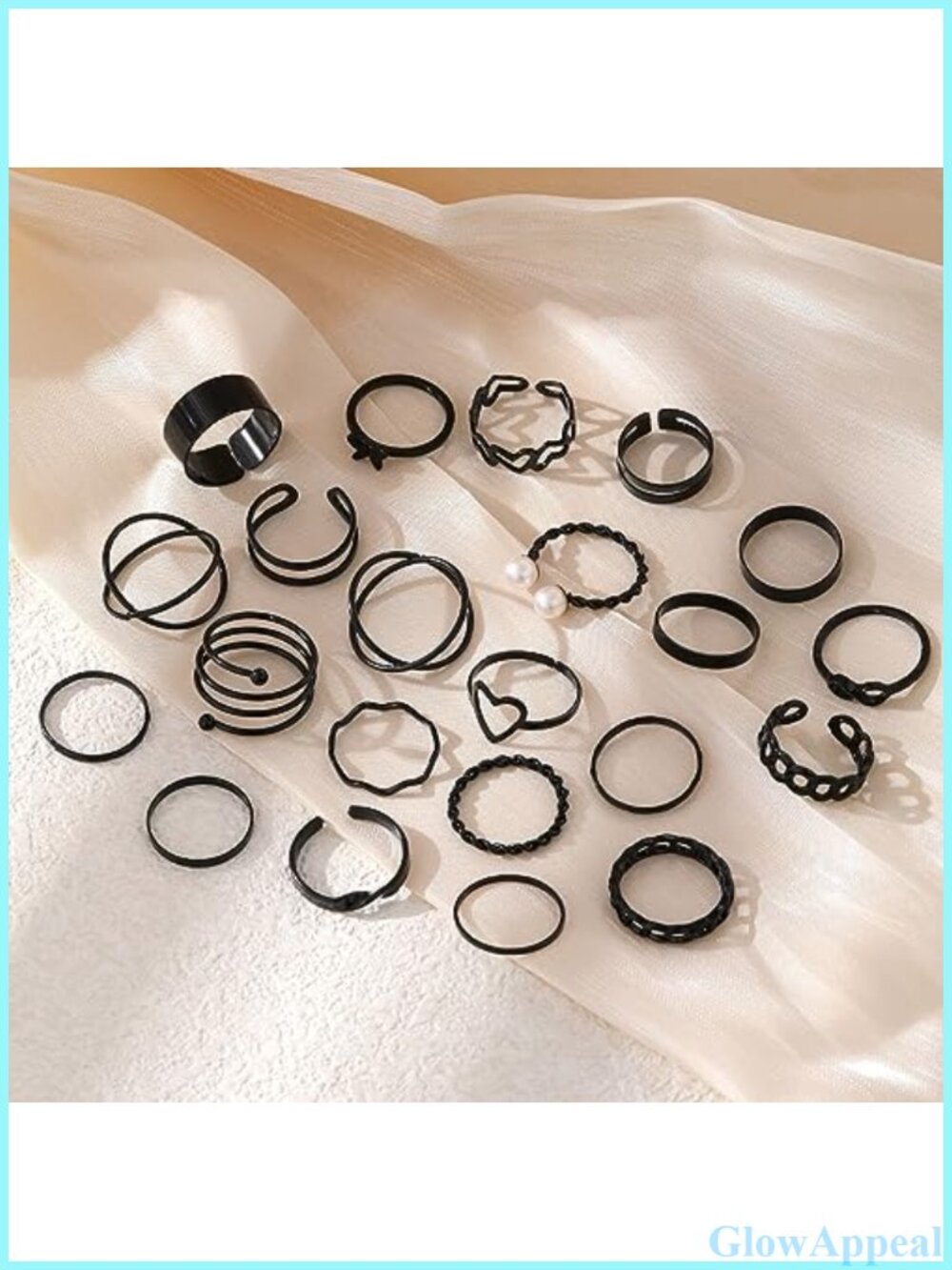 22 Pcs Knuckle Rings Set Stackable Joint Rings Butterfly Pearl Heart Open - Picture 4 of 5